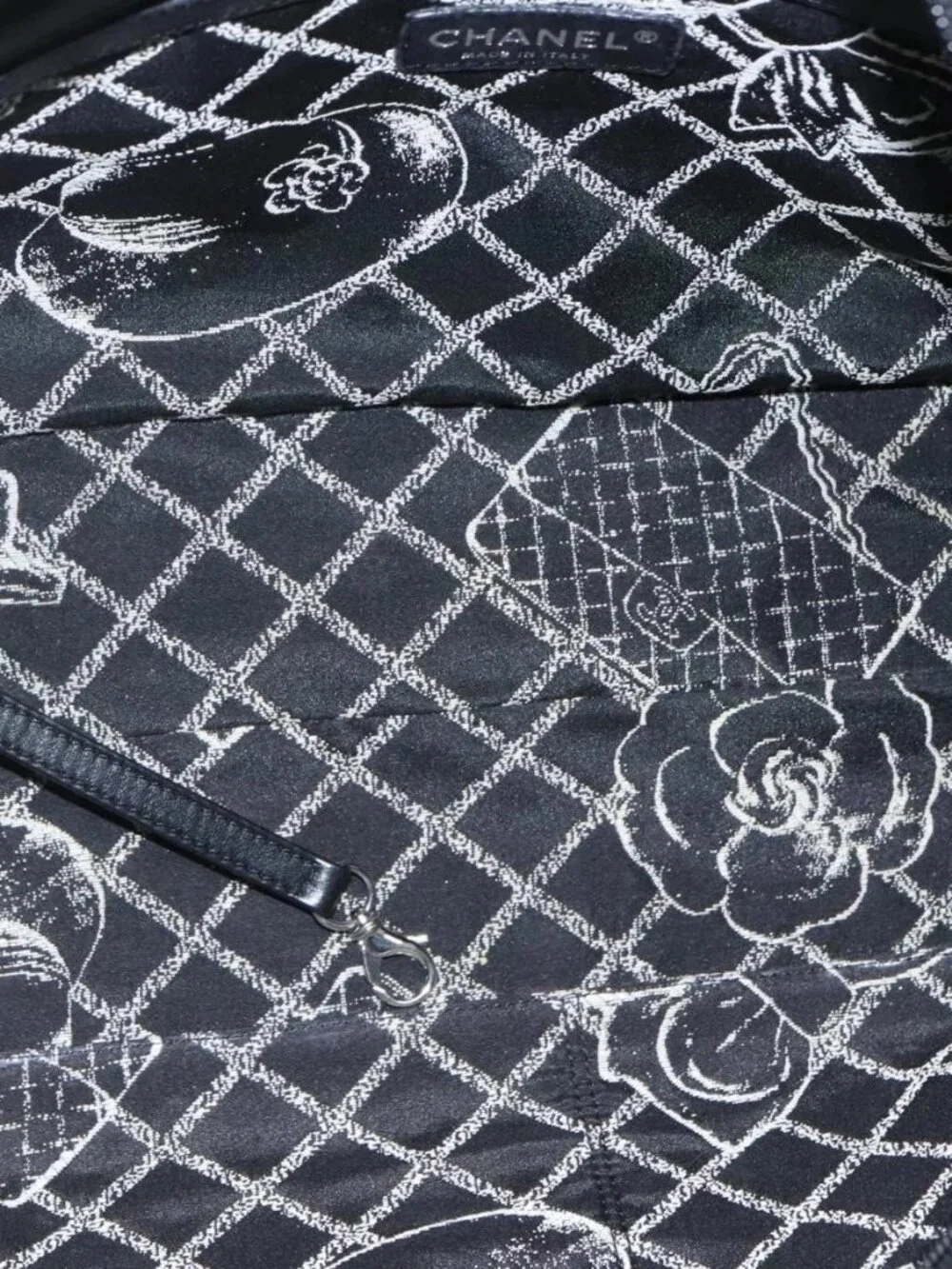 CHANEL Tote Bag Leather White Silver CC Auth ac3702